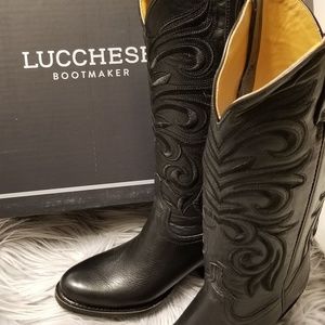Lucchese new black cowboy boots